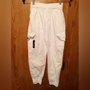 Boys White Cargo Pants Sizes 10 - 12 Years